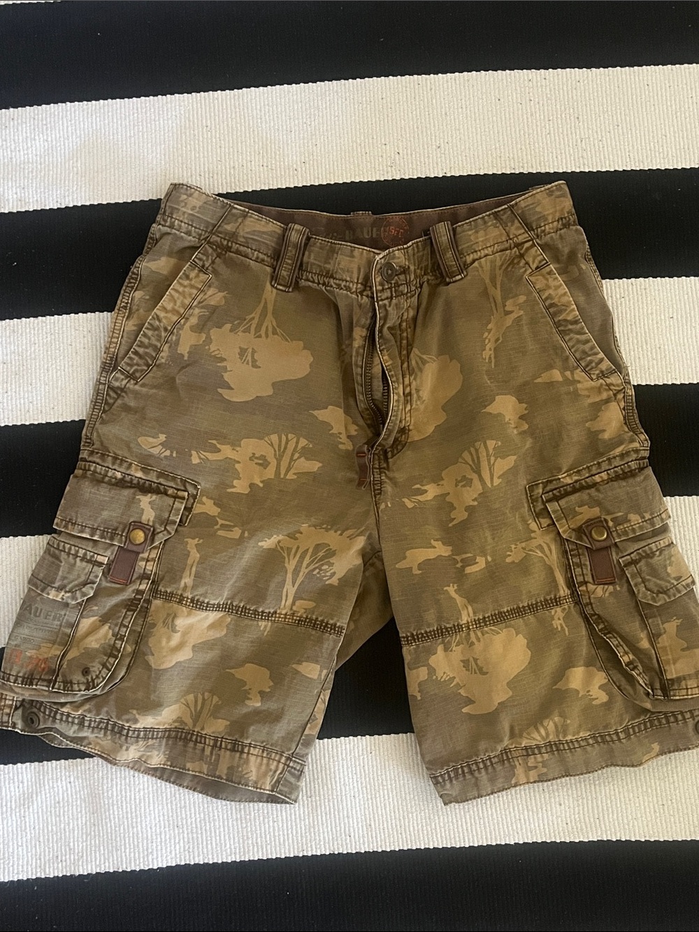 Eddie Bauer Men's Camo Cargo Shorts - Olive Tan